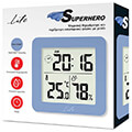 life superhero hygrometer thermometer with clock blue extra photo 2