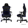 anda seat gaming chair t pro ii black fabric with alcantara stripes extra photo 3