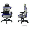 anda seat gaming chair t pro ii light grey black fabric with alcantara stripes extra photo 4