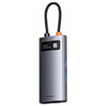 baseus metal gleam series 4 in 1 multifunctional 3x usb 30 type c network lan rj45 grey extra photo 3