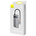 baseus metal gleam series 4 in 1 multifunctional 3x usb 30 type c network lan rj45 grey extra photo 5