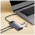 baseus metal gleam series 4 in 1 multifunctional 3x usb 30 type c network lan rj45 grey extra photo 7