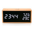 life wes 108 bamboo digital indoor thermometer hygrometer with clock alarm and calendar extra photo 1