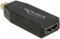 delock 65581 adapter mini displayport 12 male hdmi female 4k active black extra photo 1