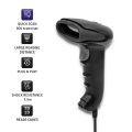 qoltec wireless laser barcode scanner 1d 2d black extra photo 2