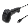 qoltec laser barcode reader 1d usb black extra photo 1