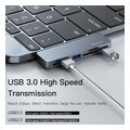 yesido hb10 usb c hub for apple macbook pro air 6in1 grey extra photo 2