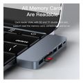yesido hb10 usb c hub for apple macbook pro air 6in1 grey extra photo 4