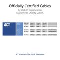 act ac7432 usb 4 20gbps 240w usb type c cable 2 meters straight connectors extra photo 6