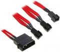 bitfenix molex to 3x 3 pin 5v adapter 60cm sleeved red black extra photo 1
