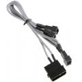 bitfenix molex to 3x 3 pin 5v adapter 20cm sleeved silver black extra photo 1