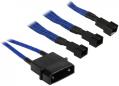 bitfenix molex to 3x 3 pin 7v adapter 20cm sleeved blue black extra photo 1