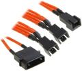 bitfenix molex to 3x 3 pin 7v adapter 20cm sleeved orange black extra photo 1