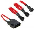 bitfenix molex to 3x 3 pin 7v adapter 20cm sleeved red black extra photo 1