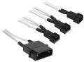 bitfenix molex to 3x 3 pin 7v adapter 20cm sleeved white black extra photo 1