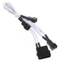 bitfenix molex to 3x 3 pin adapter 20cm sleeved white black extra photo 1