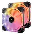 corsair hd140 rgb led high performance 140mm pwm fan twin pack with controller extra photo 1