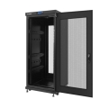 lanberg free standing rack 19 27u 600x600mm demounted flat pack black with perforated door lcd extra photo 1