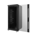 lanberg free standing rack 19 27u 600x800mm demounted flat pack black with glass door extra photo 1