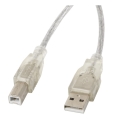 lanberg cable usb 20 am bm ferrite transparent 3m extra photo 1