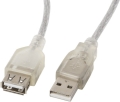 lanberg extension cable usb 20 am af ferrite transparent 5m extra photo 1