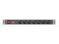 lanberg power distribution unit pdu 1u 16a 7 sockets schuko 2m black extra photo 1