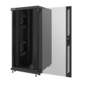 lanberg free standing rack 19 27u 800x1000mm demounted flat pack black with glass door extra photo 3