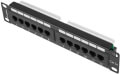 lanberg patch panel 12port 1u 10 cat5e black extra photo 1