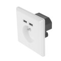 lanberg ac wall socket with 2 port usb charger french socket white extra photo 3