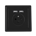 lanberg ac wall socket with 2 port usb charger french socket black extra photo 1
