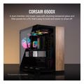 case corsair 6500x dual chamber tempered glass midi tower micro atx black walnut wood extra photo 1