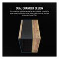 case corsair 6500x dual chamber tempered glass midi tower micro atx black walnut wood extra photo 3