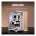 case corsair 6500x dual chamber tempered glass midi tower micro atx white bamboo wood extra photo 1