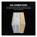 case corsair 6500x dual chamber tempered glass midi tower micro atx white bamboo wood extra photo 3