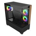 case cooler master elite 690 tempered glass atx white 3x120mm argb fans wood white extra photo 2