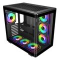 case cooler master elite 600 tempered glass atx 7x120mm argb fans black extra photo 1