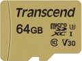 transcend ts64gusd500s 64gb micro sdxc 500s uhs i u3 v30 class 10 with adapter extra photo 1