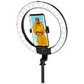 logilink aa0156 led ring fill light selfie stick with tripod 25cm black extra photo 2