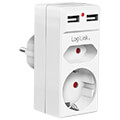 logilink pa0276 socket adapter 1x cee 7 3 2x usb a extra photo 3