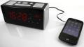 soundmaster ur965 jumbo led clock radio with usb charging for mobile device black silver extra photo 1