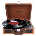ion audio vinyl motion deluxe portable suitcase turntable brown extra photo 1
