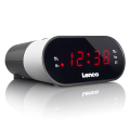 lenco cr 07 clock radio with pll fm and led display white extra photo 2