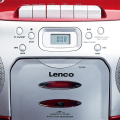 lenco scd 420 portable stereo fm radio cd player and cassette red extra photo 2