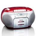 lenco scd 420 portable stereo fm radio cd player and cassette red extra photo 3