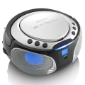 lenco scd 550 portable fm radio with cd mp3 usb silver extra photo 1