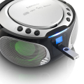 lenco scd 550 portable fm radio with cd mp3 usb silver extra photo 2