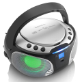 lenco scd 550 portable fm radio with cd mp3 usb silver extra photo 3