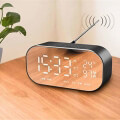 akai abts s2 dual alarm clock and bluetooth speaker 6w with radio aux in and usb for charging blac extra photo 2