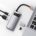 baseus metal gleam series 4 in 1 multifunctional type c hub hdmi 4k usb 20 usb 30 grey extra photo 5