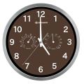 bresser mytime thermo hygro wall clock 25cm brown extra photo 1